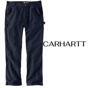 CARHARTT Navy Cargo Pants | Rugged Flex Duck Utility | 35/32